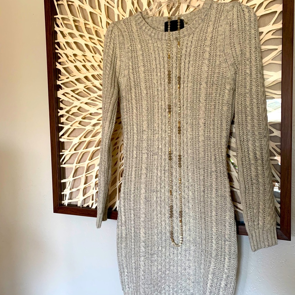 Boutique gray sweater dress
